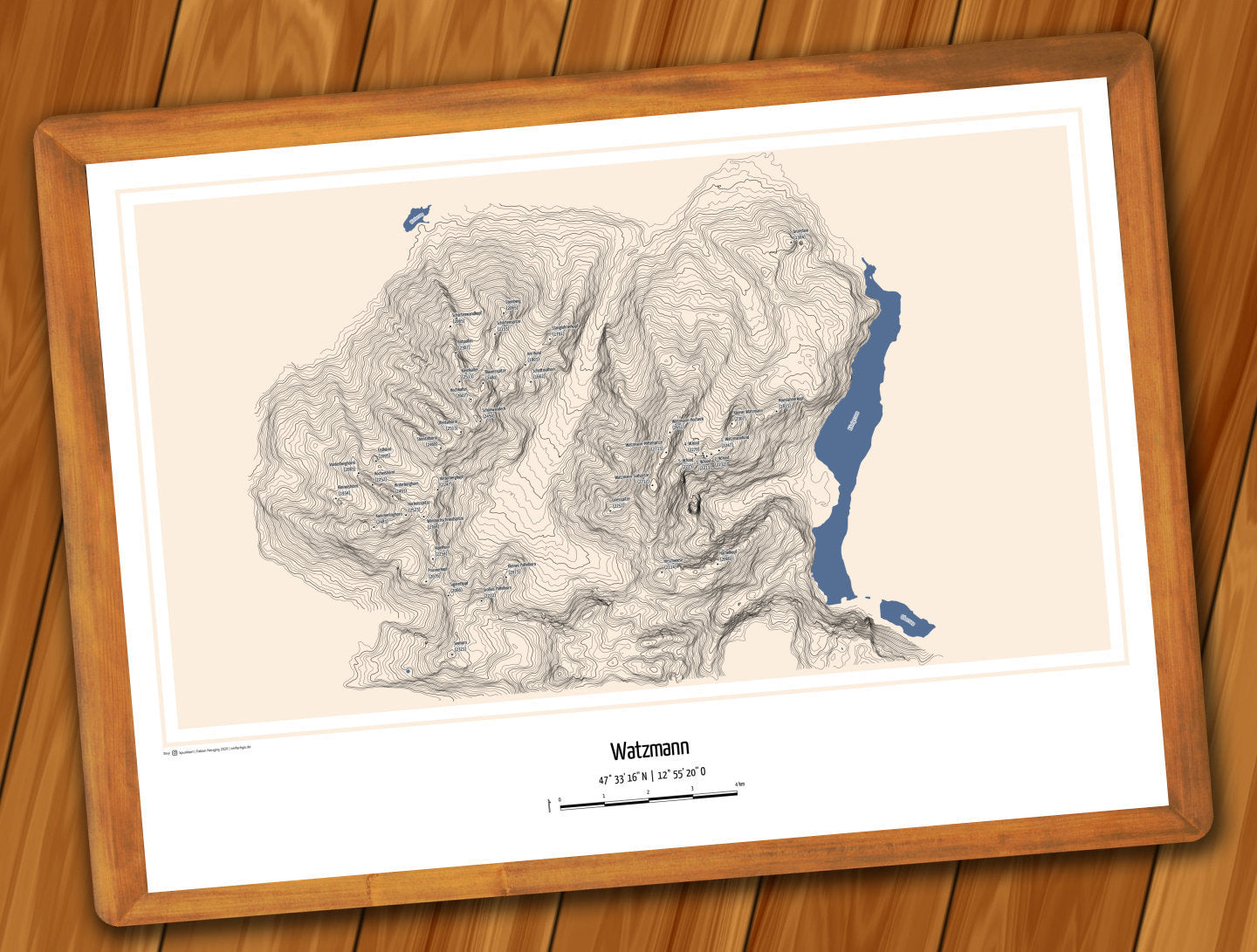 Poster Watzmann Karte Topografie