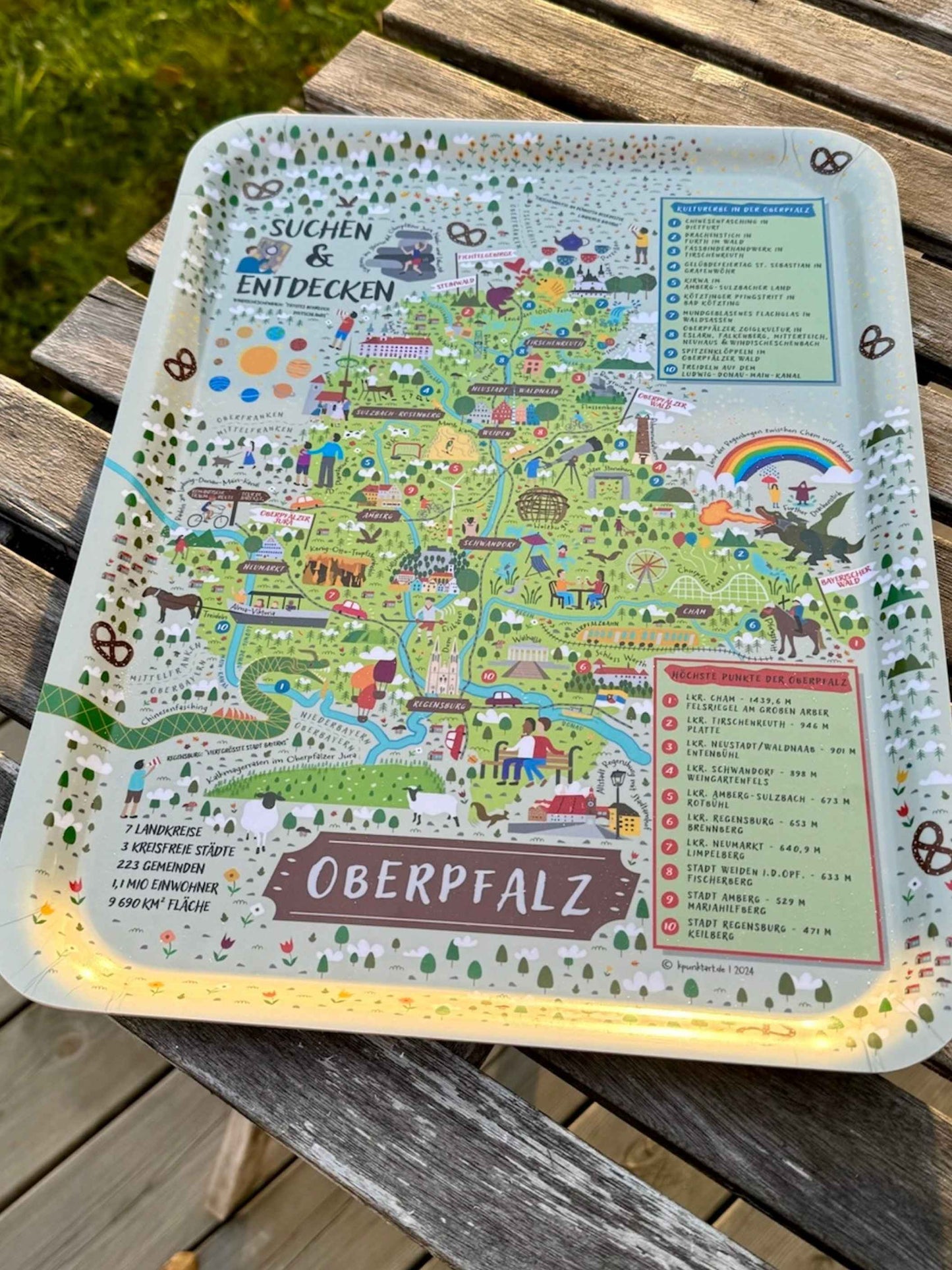 Illustriertes Tablett: Oberpfalz