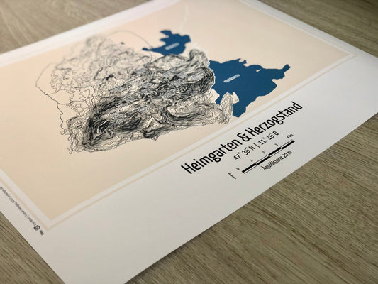 Poster Landkarte Topographie Heimgarten & Herzogstand