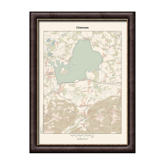 Chiemsee  - Vintage Landkarte Bayern