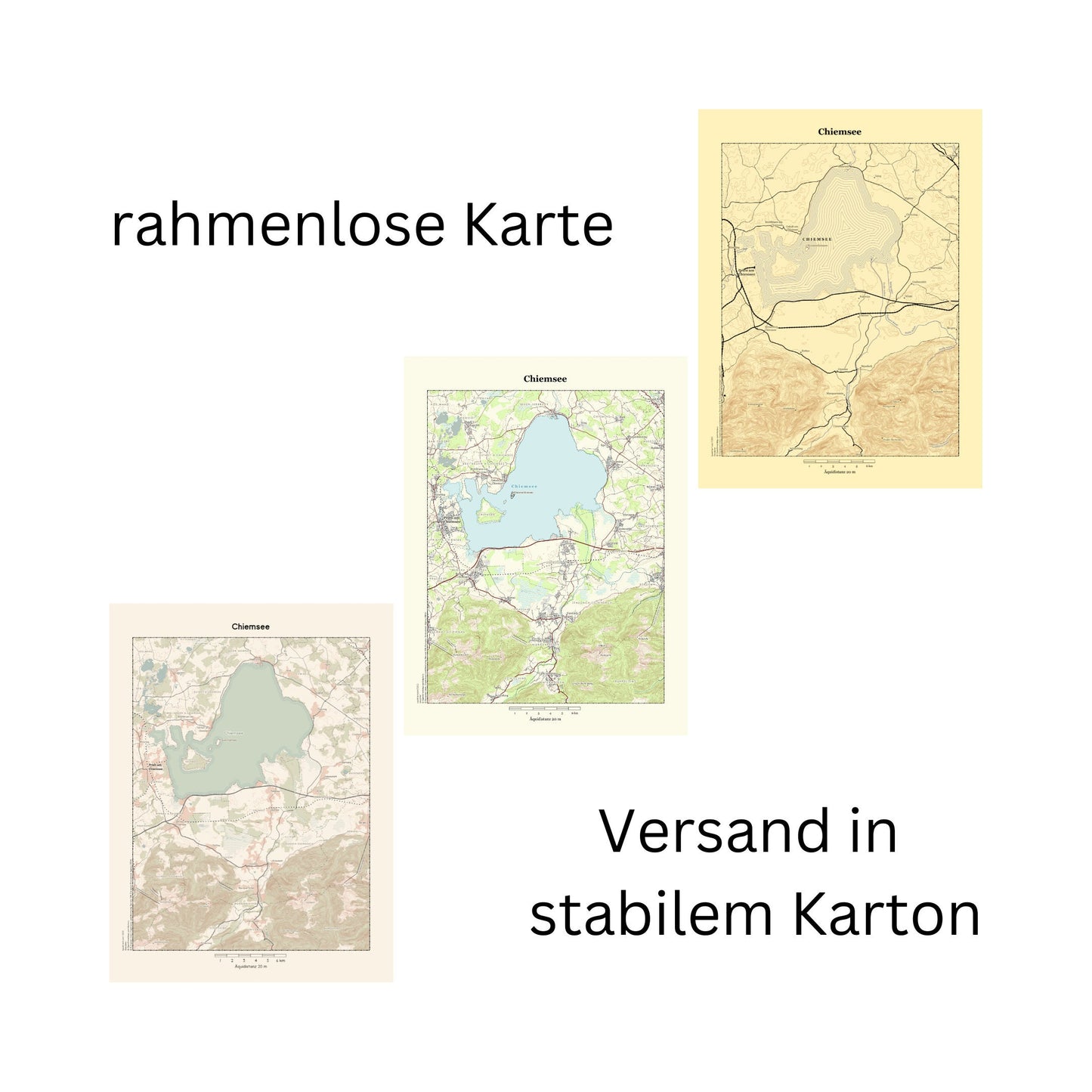 Chiemsee  - Vintage Landkarte Bayern