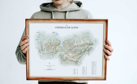 Chiemgauer Alpen Relief Karte 40 x 50 cm
