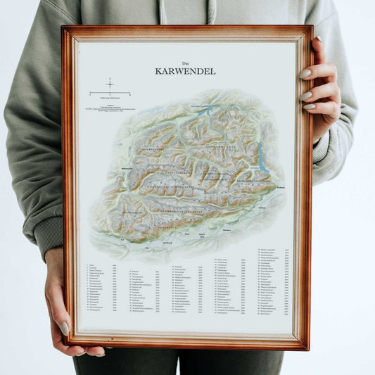 Karwendel Relief Karte 40 x 50 cm